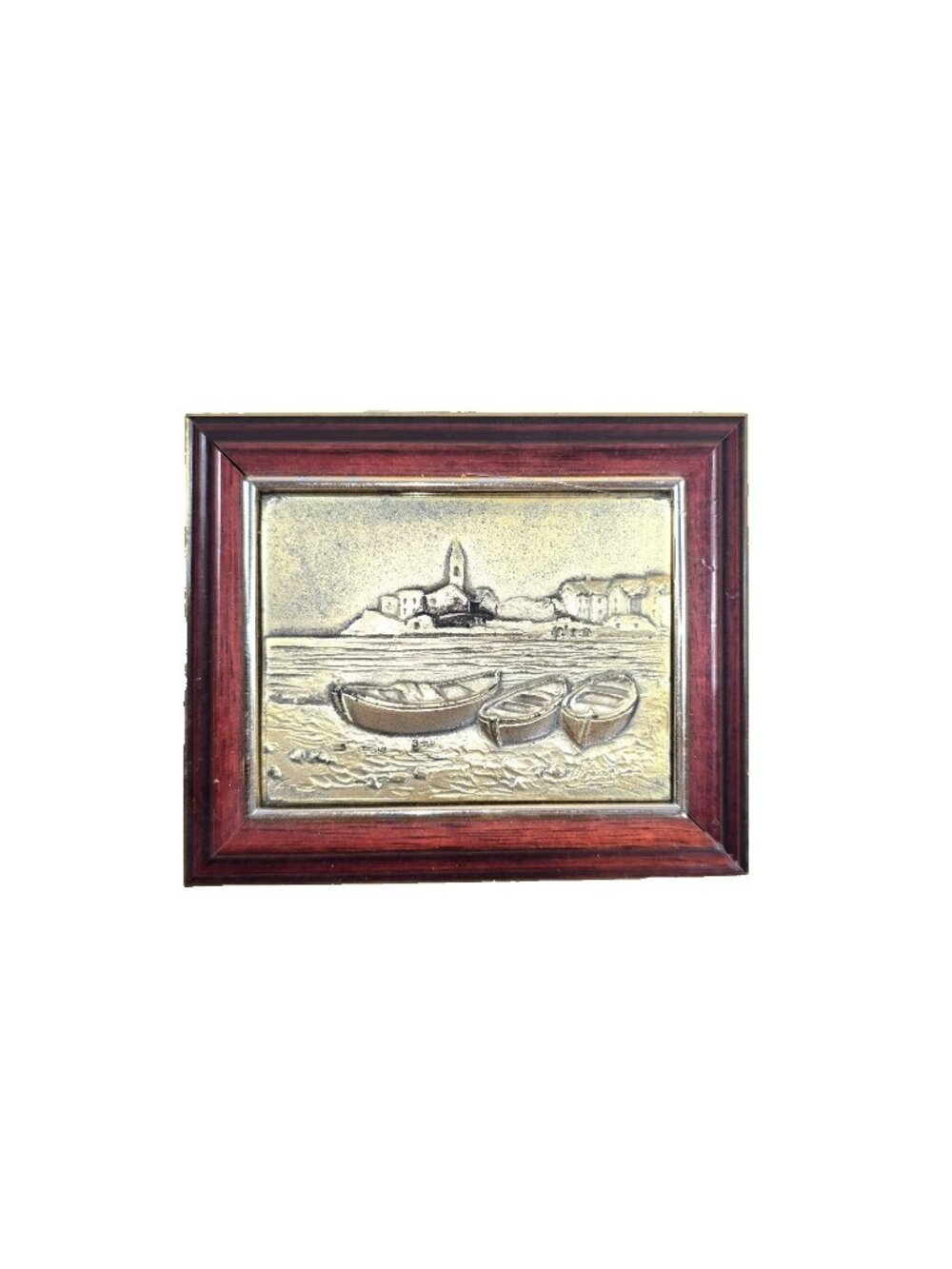 Vintage Coastal Trinket Jewelry Box Nautical Boats Church Seaside Decorative Box